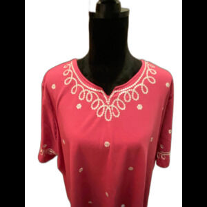 BFA Classic Womens Size 3X Pink Soft T shirt Fabric w/ Sequins Pretty!